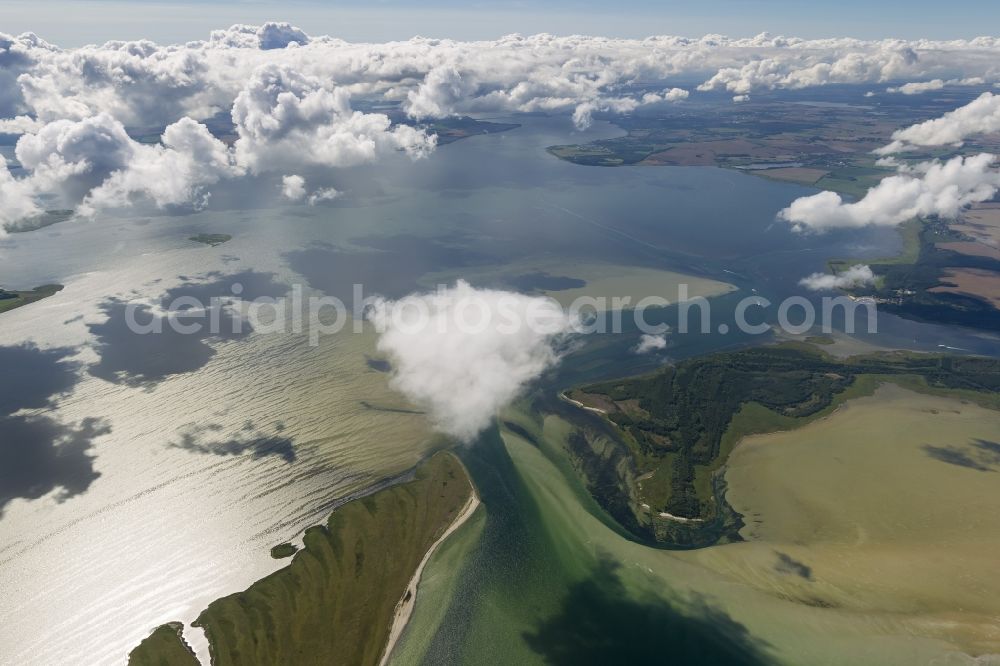 Aerial photograph Vitte - Landscape at the Baltic Sea coast on the island Hiddensee at Vitte in Mecklenburg-Western Pomerania