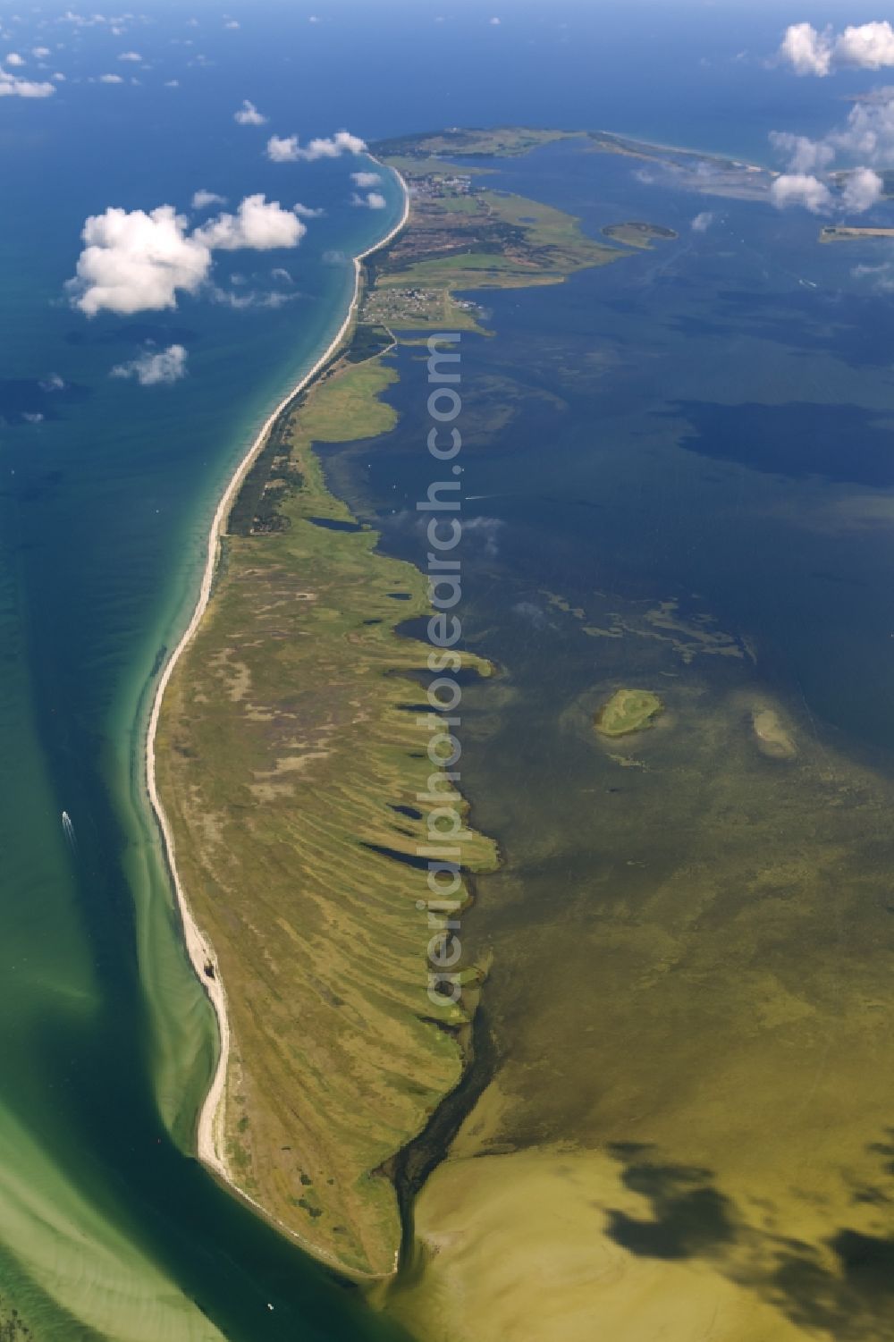 Vitte from the bird's eye view: Landscape at the Baltic Sea coast on the island Hiddensee at Vitte in Mecklenburg-Western Pomerania