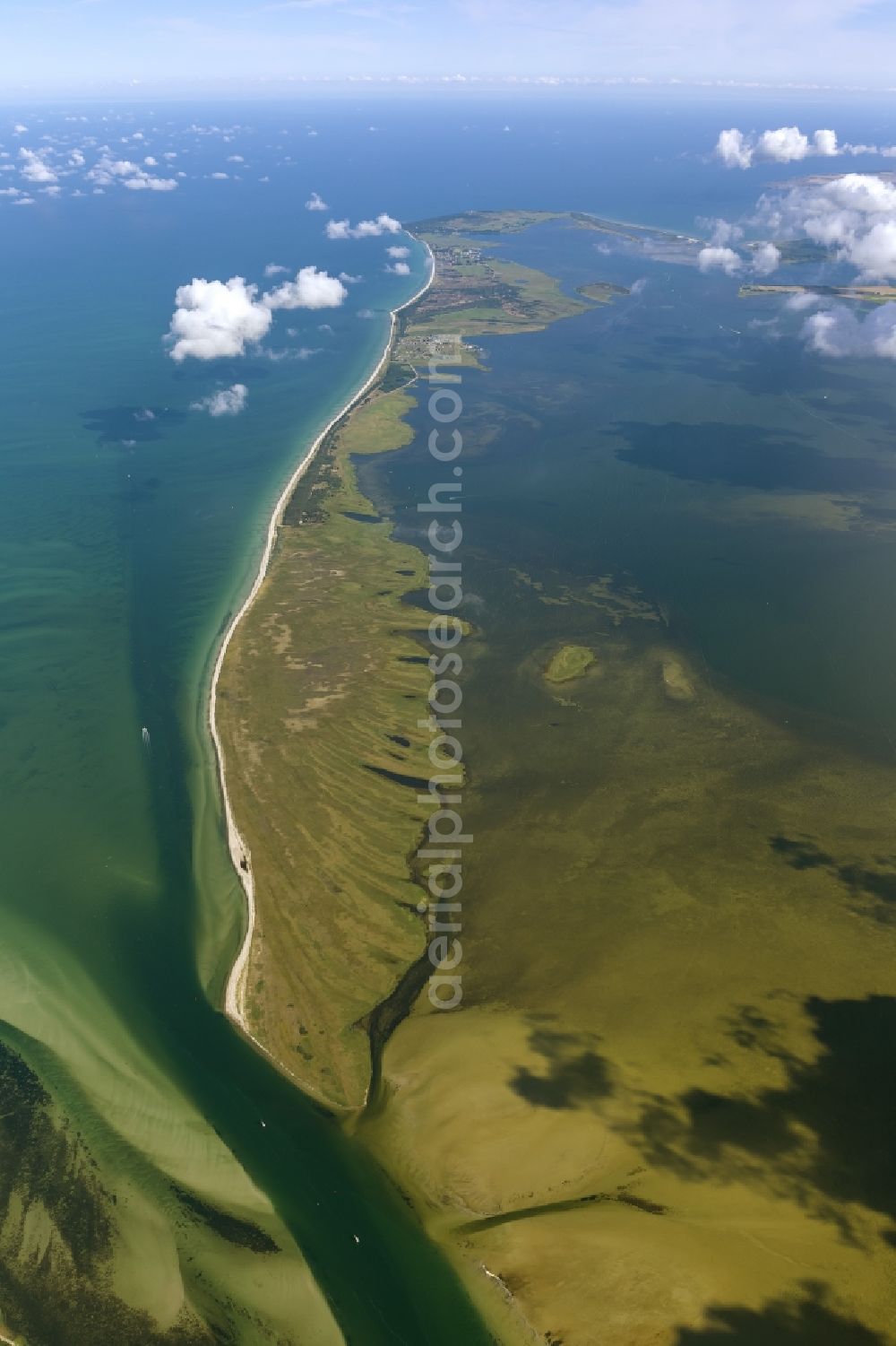 Aerial photograph Vitte - Landscape at the Baltic Sea coast on the island Hiddensee at Vitte in Mecklenburg-Western Pomerania