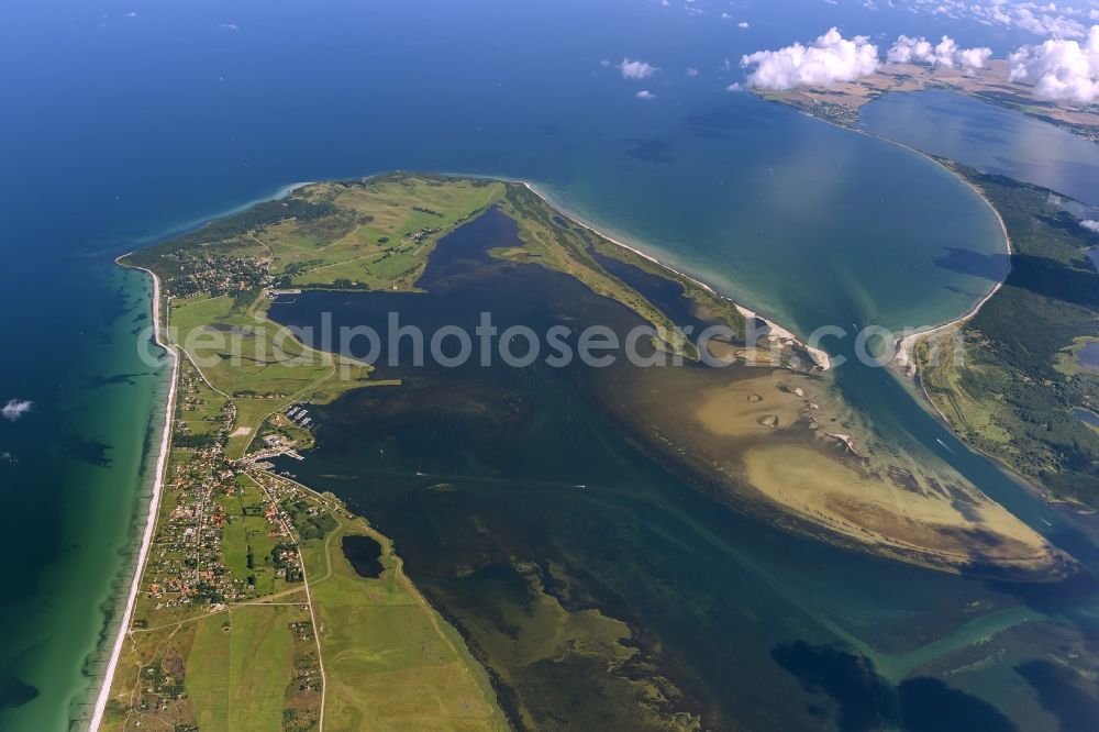 Aerial photograph Kloster - Landscape of the northern tip of the island Hiddensee in Mecklenburg-Western Pomerania