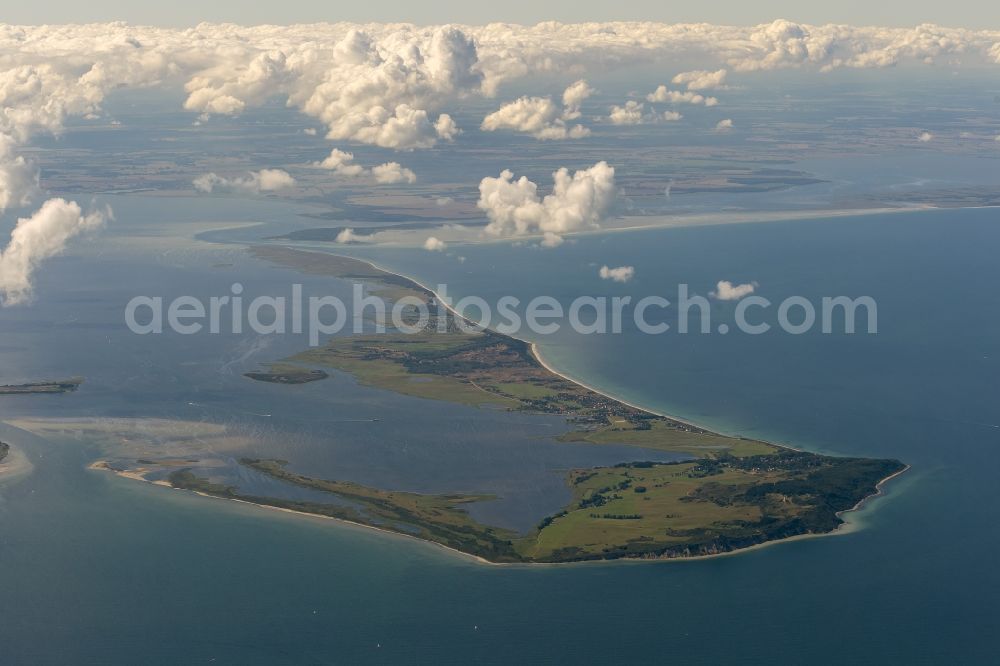 Kloster from above - Landscape of the northern tip of the island Hiddensee in Mecklenburg-Western Pomerania