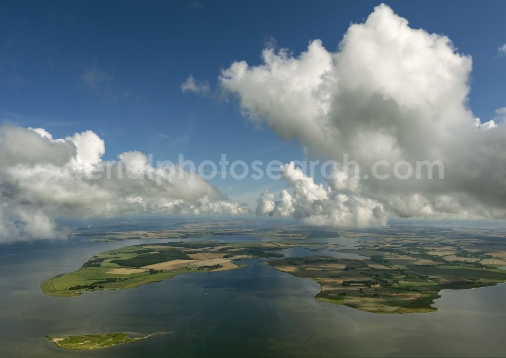 Ummanz from the bird's eye view: Landscape of the Baltic Sea coast Ummanz on the island of Rügen in Mecklenburg-Western Pomerania