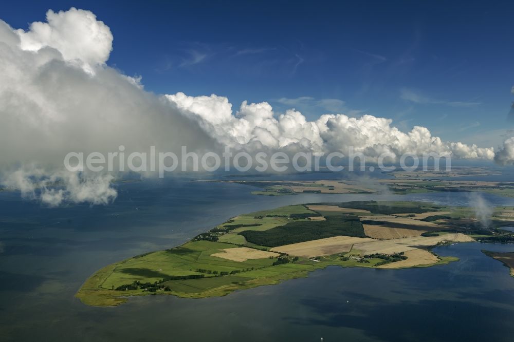 Aerial photograph Ummanz - Landscape of the Baltic Sea coast Ummanz on the island of Rügen in Mecklenburg-Western Pomerania