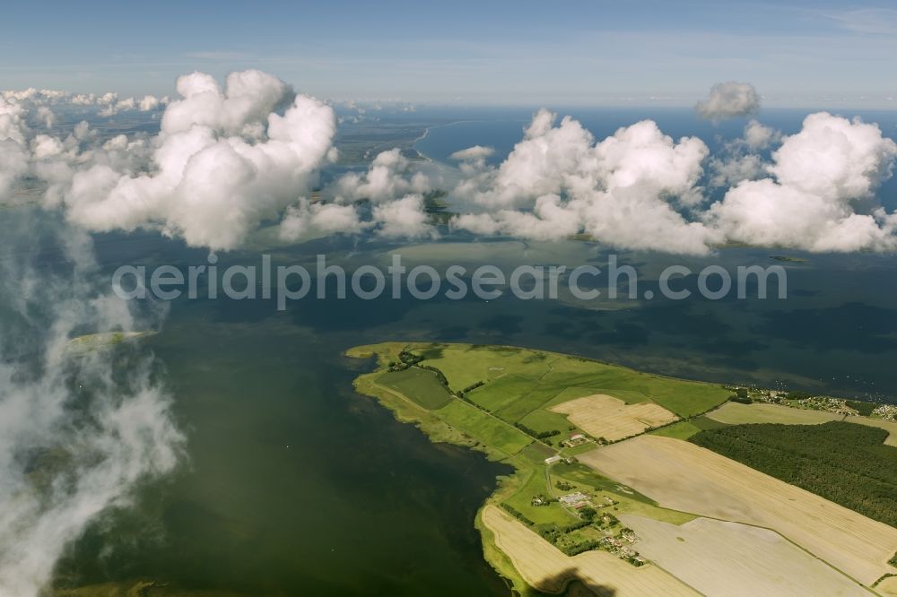 Ummanz from the bird's eye view: Landscape of the Baltic Sea coast Ummanz on the island of Rügen in Mecklenburg-Western Pomerania