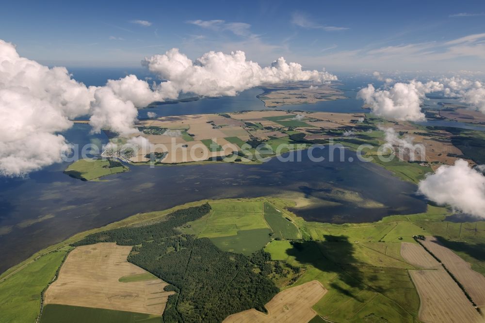 Aerial image Ummanz - Landscape of the Baltic Sea coast Ummanz on the island of Rügen in Mecklenburg-Western Pomerania