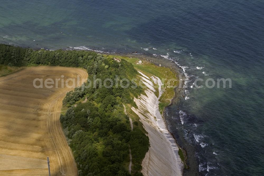 Putgarten from the bird's eye view: Landscape of the Baltic Sea near Putgarten on the island of Rügen in Mecklenburg-Western Pomerania