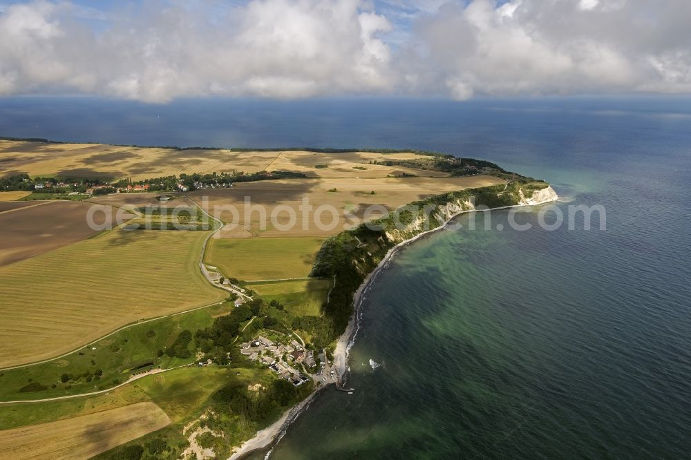 Aerial photograph Putgarten - Landscape of the Baltic Sea near Putgarten on the island of Rügen in Mecklenburg-Western Pomerania