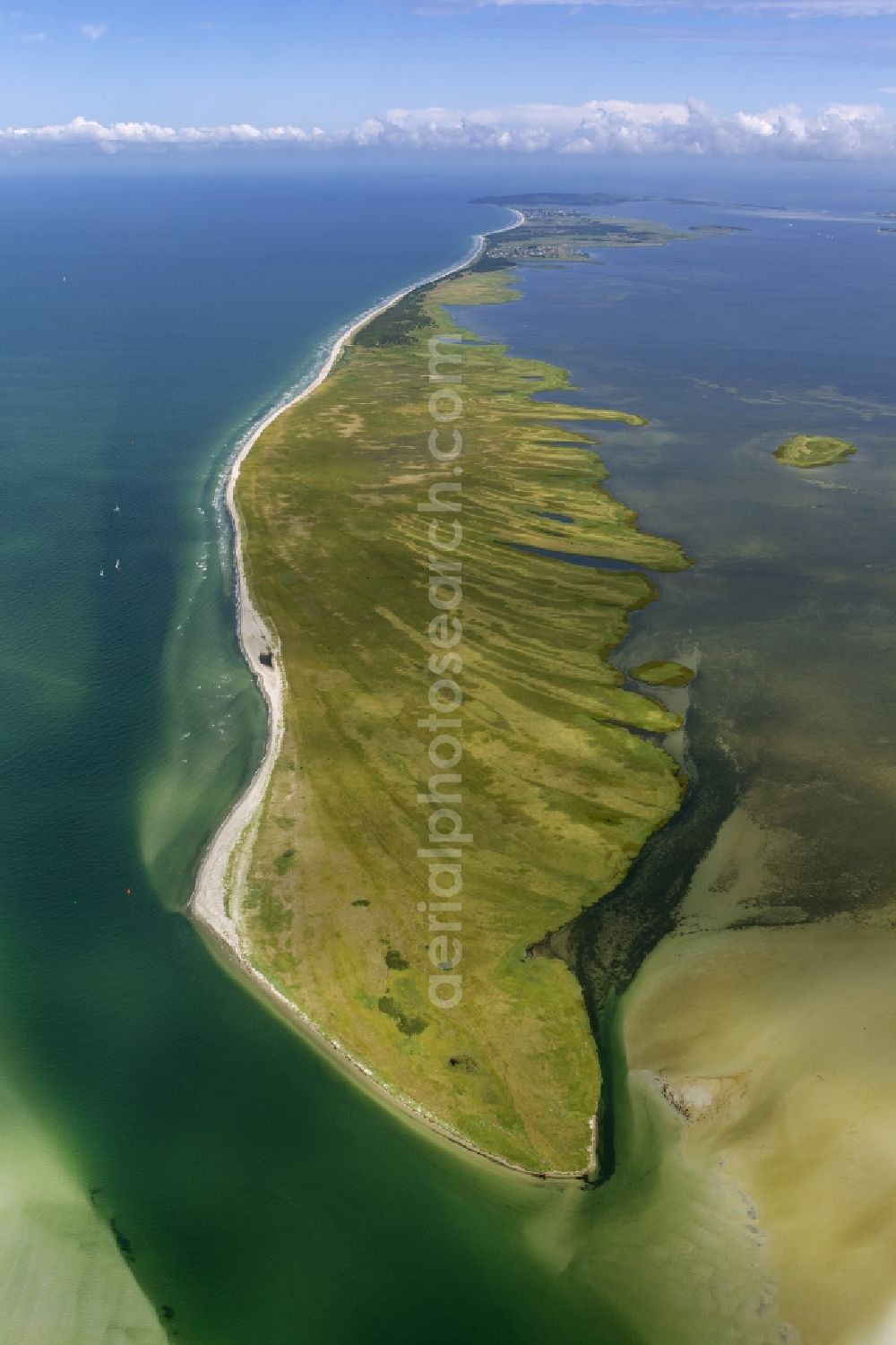 Aerial photograph Klausdorf - Landscape of the Baltic Sea coast of the island at Hiddensee near Klausdorf in Mecklenburg-Western Pomerania