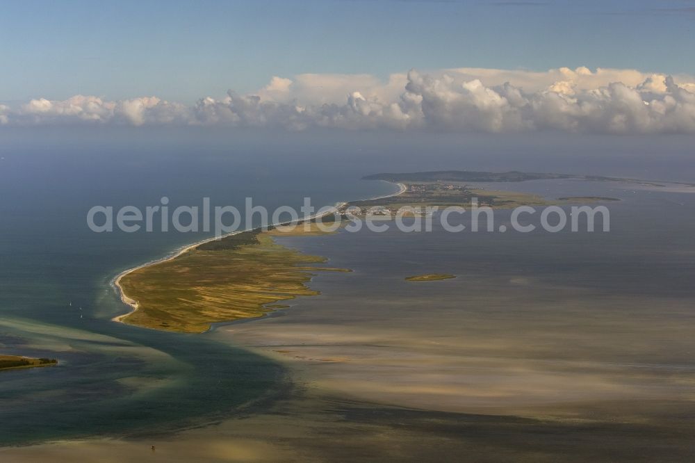 Ummanz from the bird's eye view: Landscape of the Baltic Sea coast of the island at Hiddensee near Ummanz in Mecklenburg-Western Pomerania