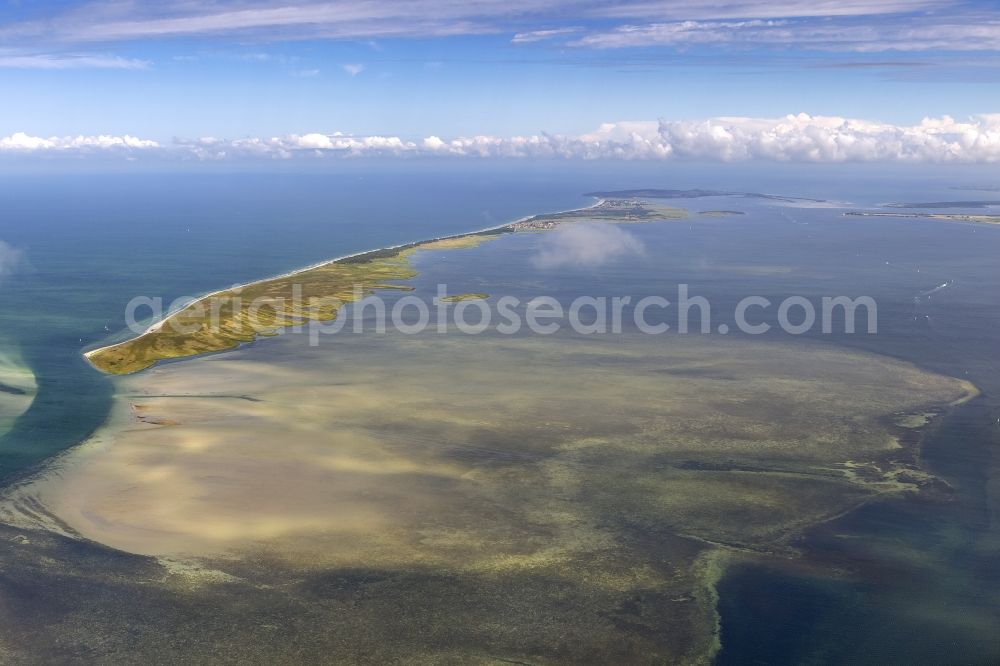 Aerial image Ummanz - Landscape of the Baltic Sea coast of the island at Hiddensee near Ummanz in Mecklenburg-Western Pomerania