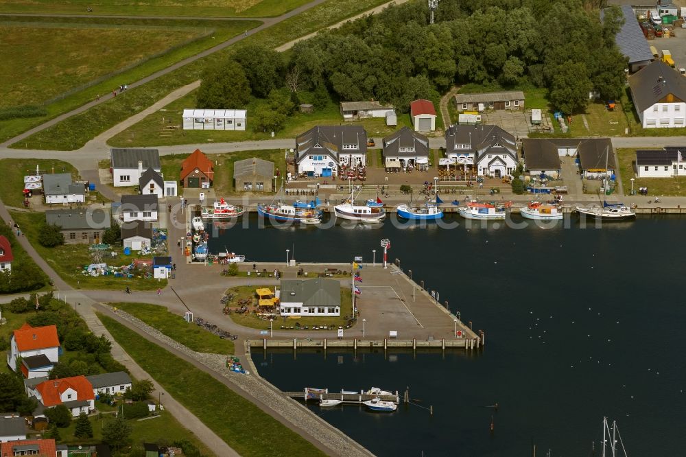 Aerial image Vitte - Landscape of the Baltic Sea coast on the island Hiddensee at Vitte in Mecklenburg-Western Pomerania