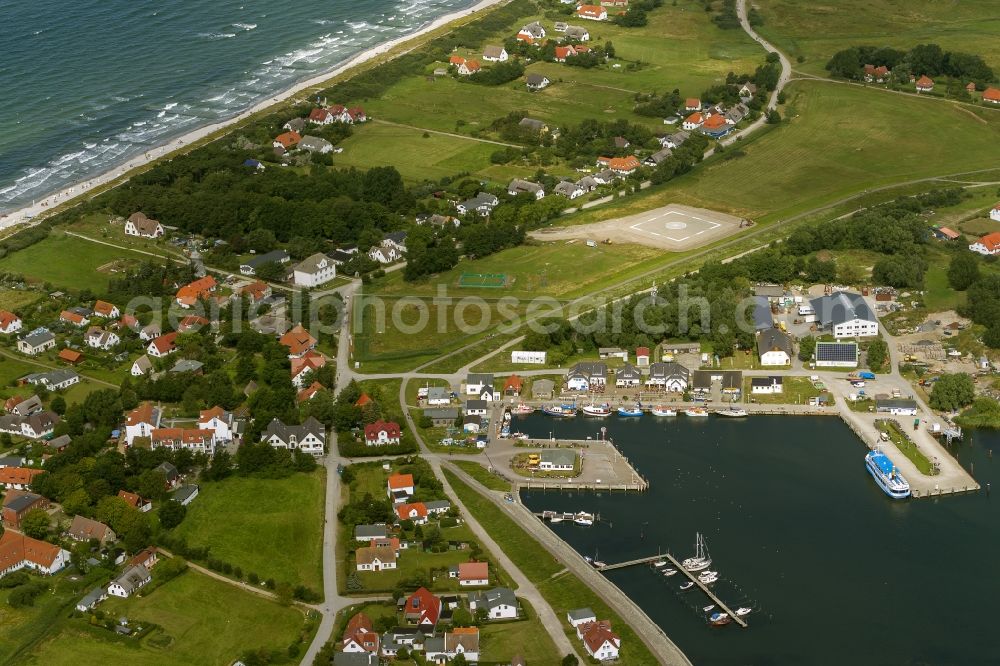 Aerial photograph Vitte - Landscape of the Baltic Sea coast on the island Hiddensee at Vitte in Mecklenburg-Western Pomerania