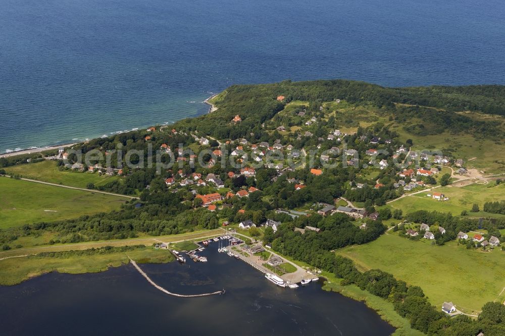 Vitte from above - Landscape of the Baltic Sea coast on the island Hiddensee at Vitte in Mecklenburg-Western Pomerania