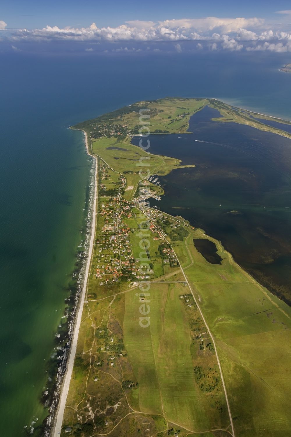 Vitte from the bird's eye view: Landscape of the Baltic Sea coast on the island Hiddensee at Vitte in Mecklenburg-Western Pomerania