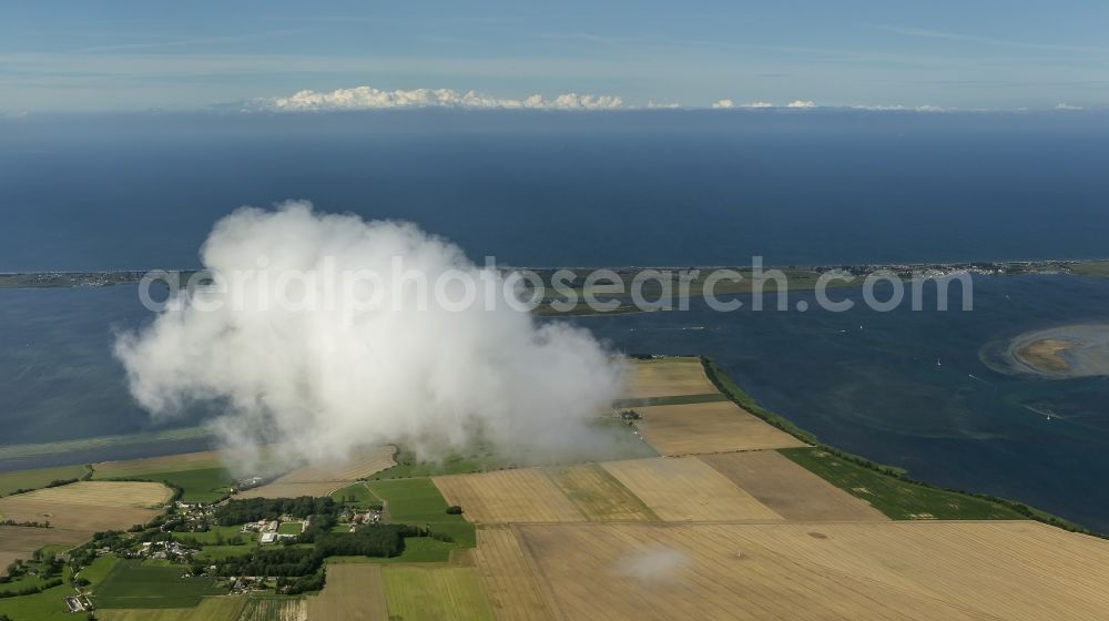 Hiddensee from the bird's eye view: Landscape of the Baltic Sea coast and the offshore island of Hiddensee Schaprode sizzle on the island of Rügen in Mecklenburg-Western Pomerania