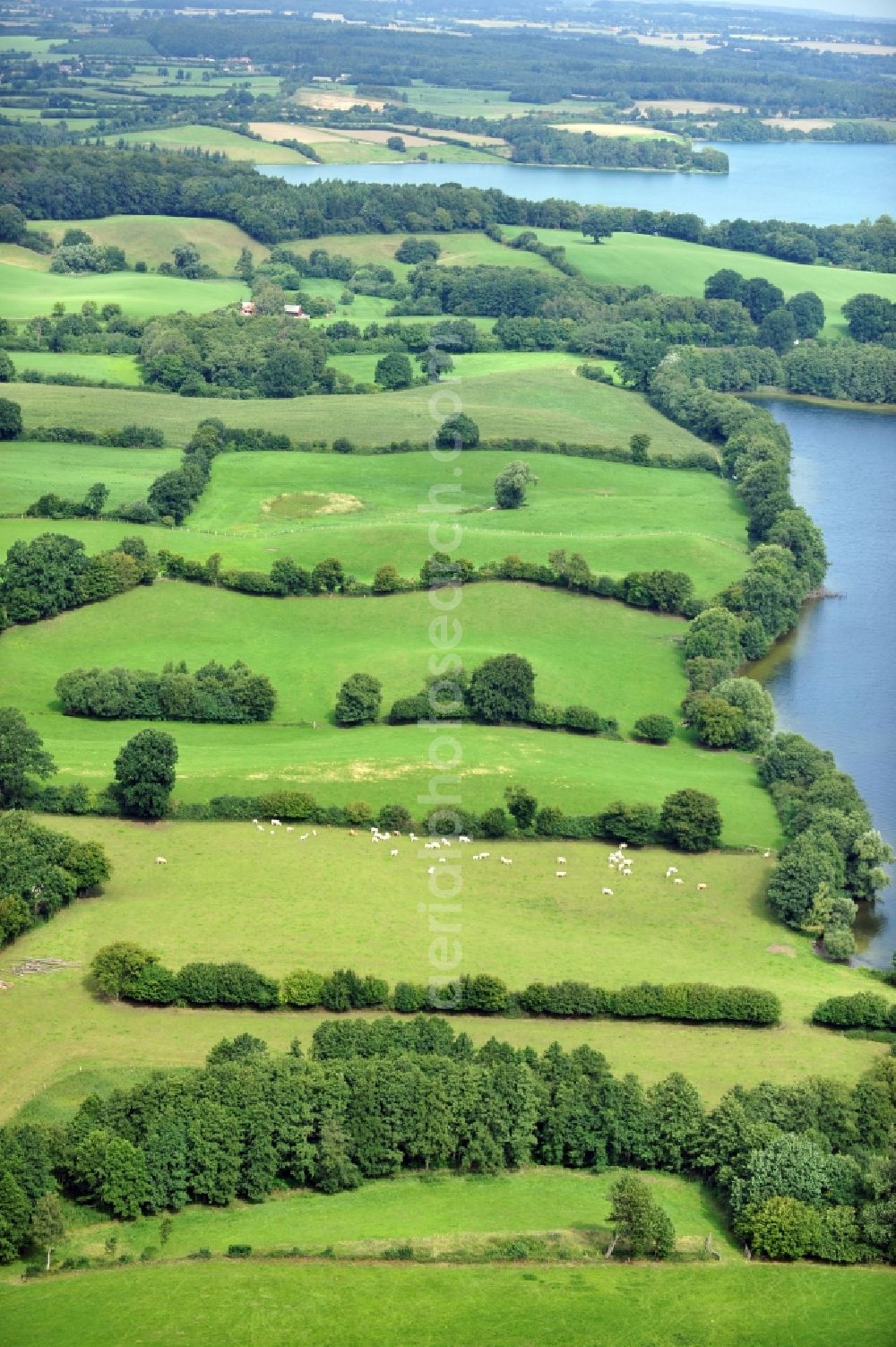 Aerial image Plön - Landscape in Ploen in Schleswig-Holstein