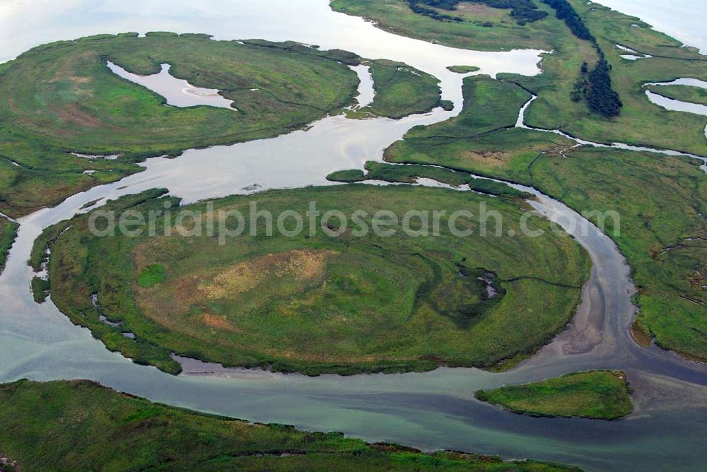 Pramort from above - Blick auf die Landschaft vor dem Schaproder Bodden nahe Hiddensee.