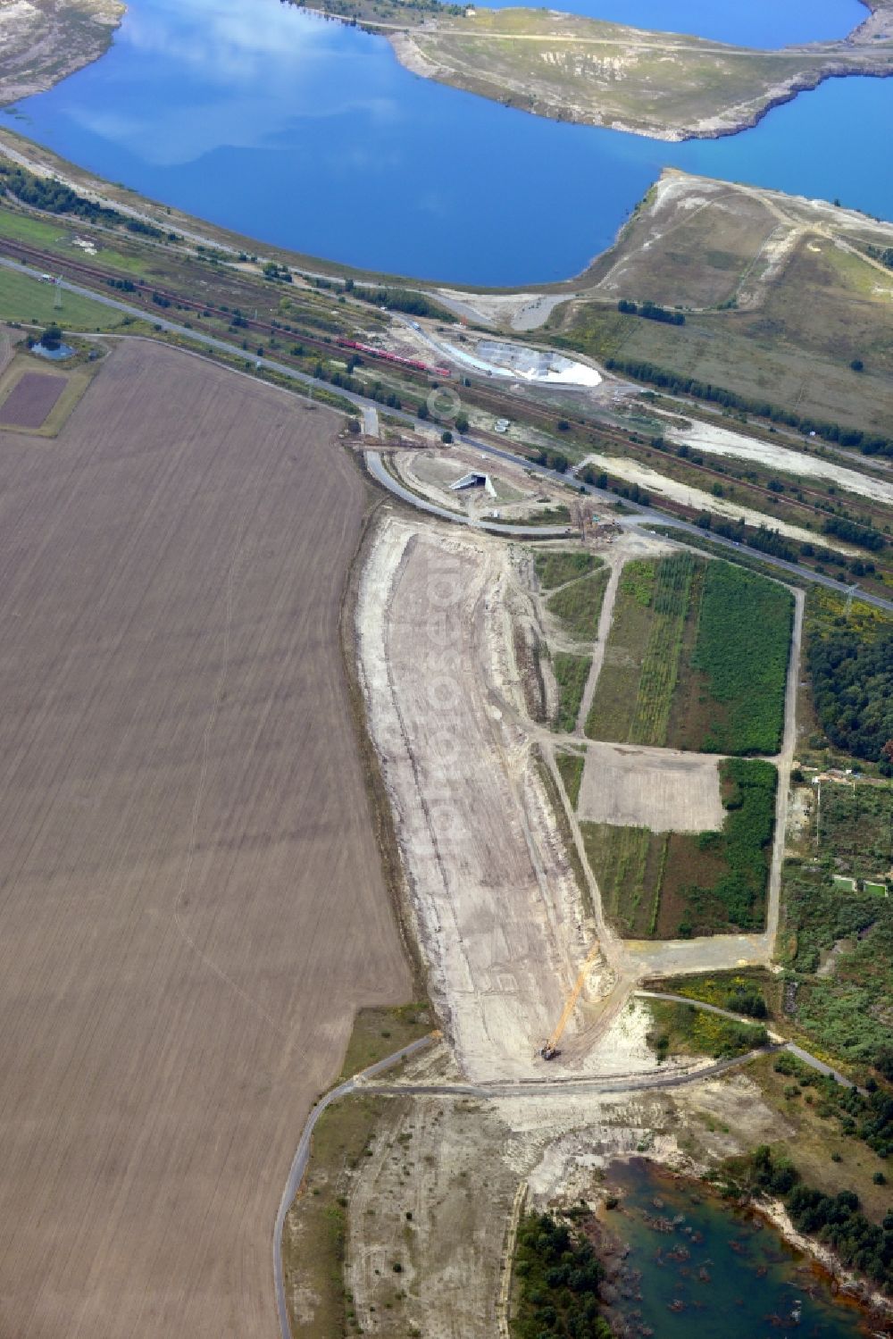 Senftenberg from above - View of landscape at Sedlitzer See in Senftenberg in Brandenburg