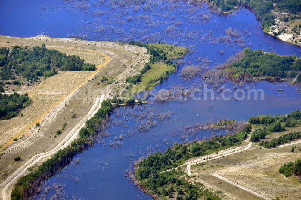 Senftenberg from the bird's eye view: View of landscape at Sedlitzer See in Senftenberg in Brandenburg