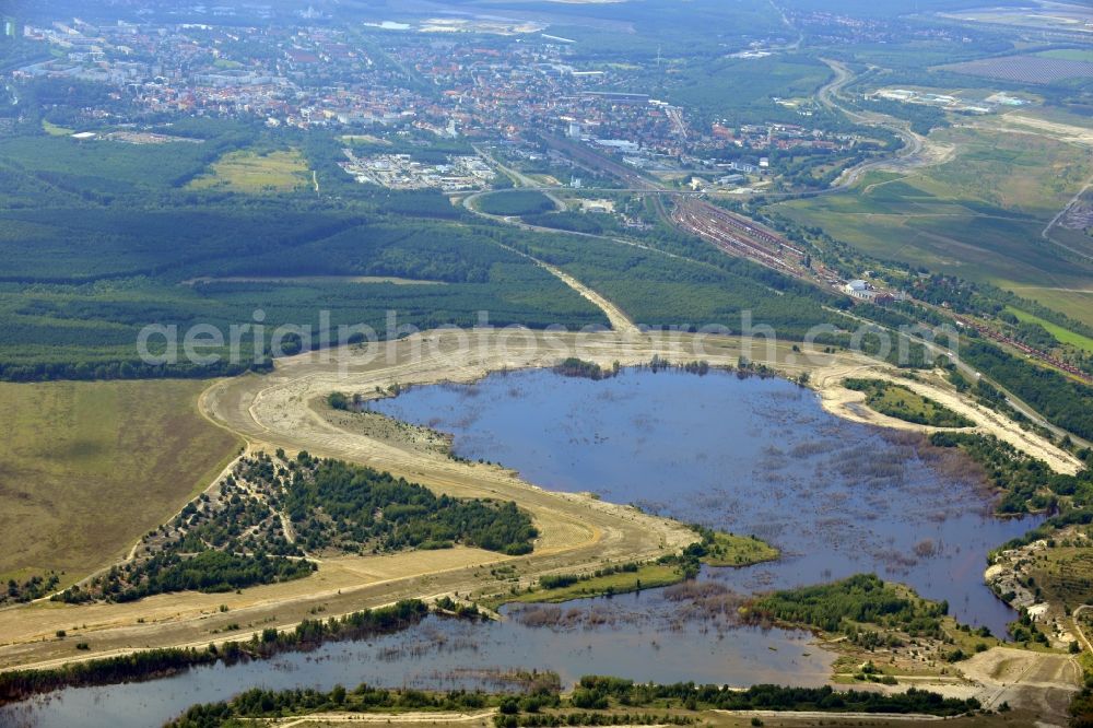 Senftenberg from above - View of landscape at Sedlitzer See in Senftenberg in Brandenburg