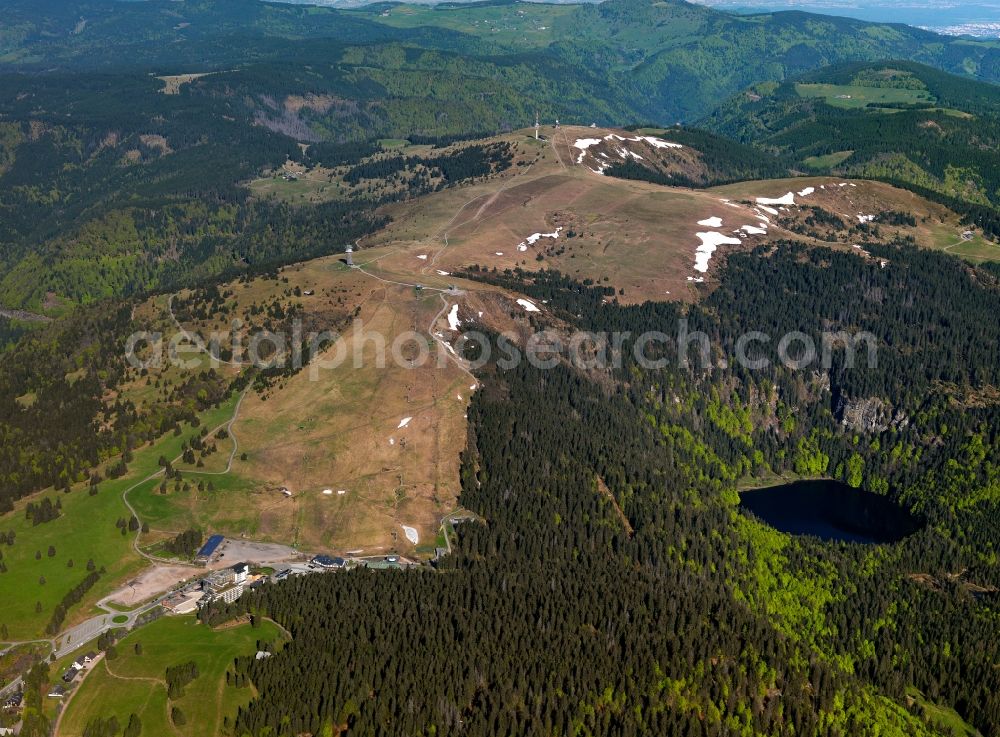 Aerial photograph Falkau - Landscape from the ski resort and winter sports center Feldberg in the Black Forest in Falkau in the state of Baden-Württemberg