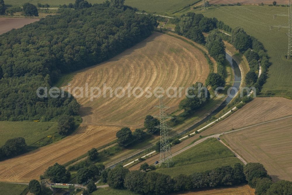 Castrop-Rauxel from above - Landscape on the course of the river Emscher in Castrop-Rauxel in North Rhine-Westphalia