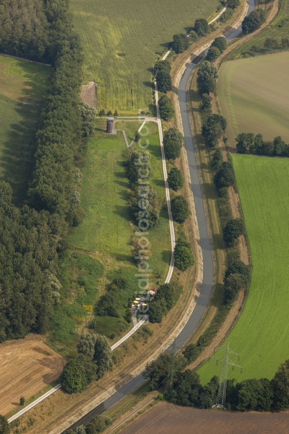 Castrop-Rauxel from above - Landscape on the course of the river Emscher in Castrop-Rauxel in North Rhine-Westphalia