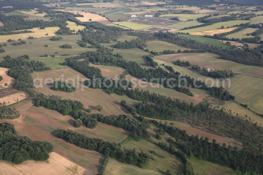 San Lorenzo Nuovo from above - Landscape with forest land and cultivated fields near San Lorenzo Nuovo, Lazio, in Italy