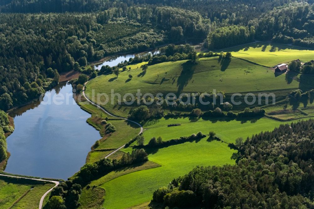 Aerial image Salem - Riparian areas on the lake area of von Bifangweiher and Killenweiher in Salem in the state Baden-Wuerttemberg, Germany