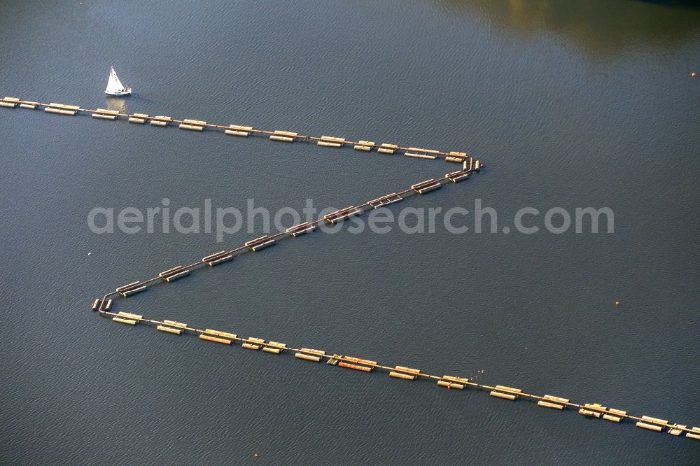 Aerial photograph Haltern am See - Landscape of the water sports center on the Haltern reservoir in North Rhine-Westphalia NRW