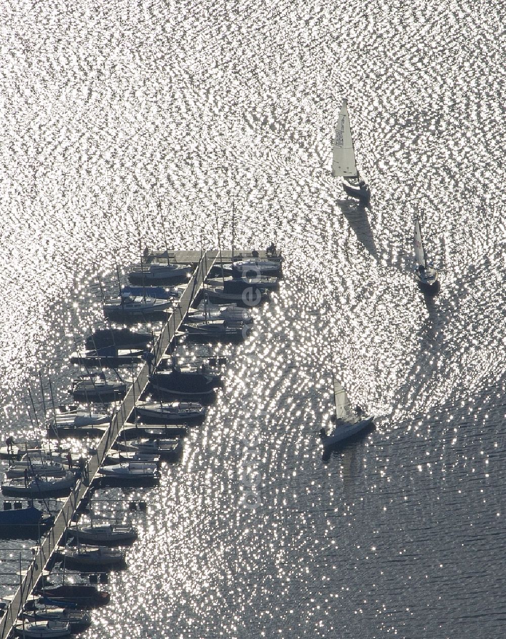 Aerial image Haltern am See - Landscape of the water sports center on the Haltern reservoir in North Rhine-Westphalia NRW