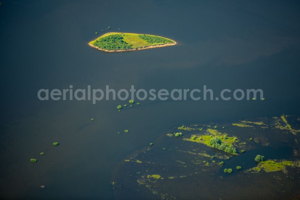 Aerial image Wesel - Landscapes of the redesigned lip mouth near Wesel in the state of North Rhine-Westphalia, Germany