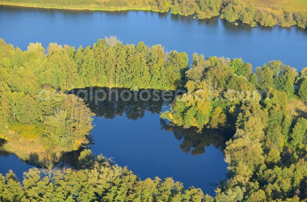 Aerial photograph Klein Kreutz - View of the Brandenburg Osthavelniederung in Klein Kreutz in Brandenburg. She was appointed to the conservation area