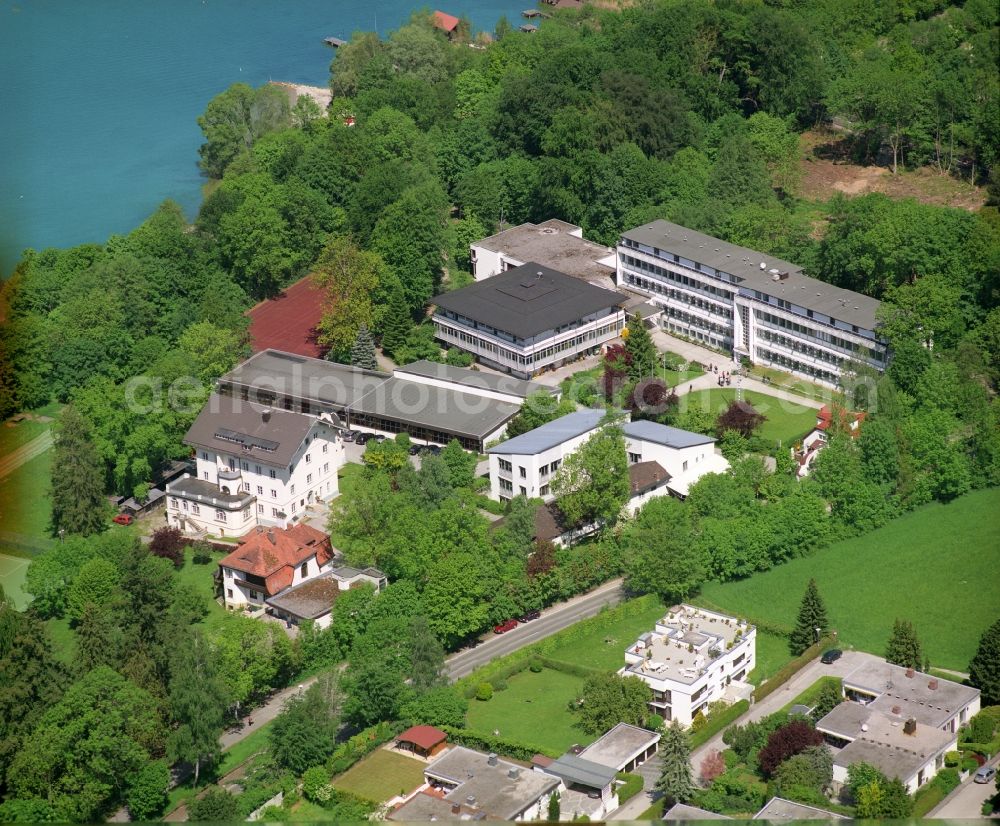 Aerial image Kempfenhausen - School building and grounds of the country school home on Lake Starnberg in Kempfenhausen in the state Bavaria, Germany