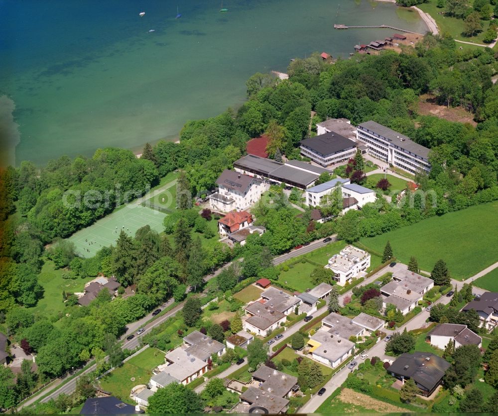 Aerial photograph Kempfenhausen - School building and grounds of the country school home on Lake Starnberg in Kempfenhausen in the state Bavaria, Germany