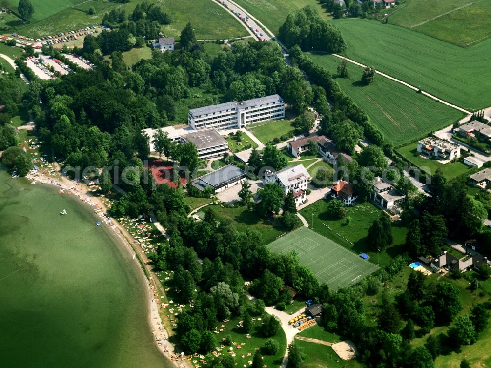 Kempfenhausen from the bird's eye view: School building and grounds of the country school home on Lake Starnberg in Kempfenhausen in the state Bavaria, Germany