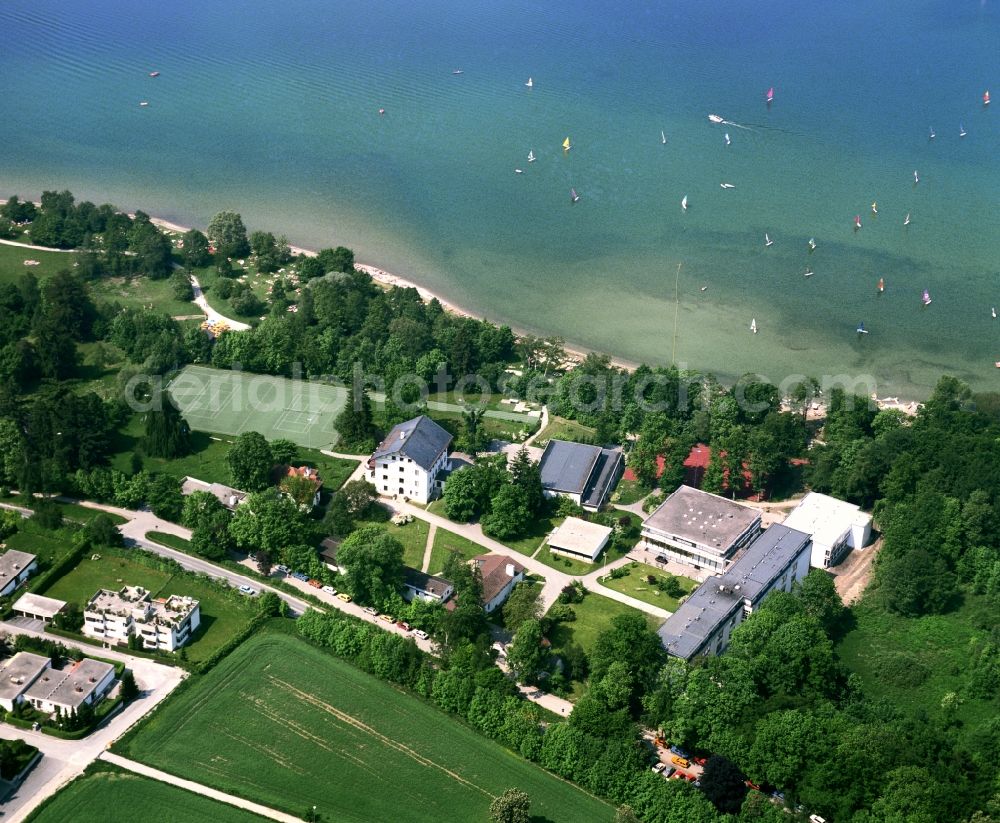 Aerial photograph Kempfenhausen - School building and grounds of the country school home on Lake Starnberg in Kempfenhausen in the state Bavaria, Germany