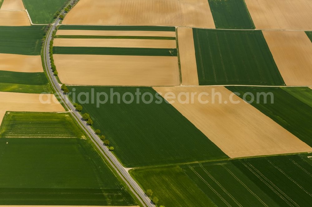 Aerial photograph Baesweiler - Agricultural field - at Baesweiler structures in North Rhine-Westphalia