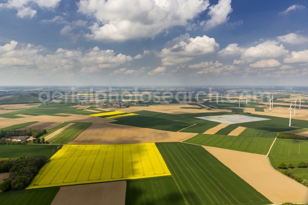 Aerial image Baesweiler - Agricultural field - at Baesweiler structures in North Rhine-Westphalia