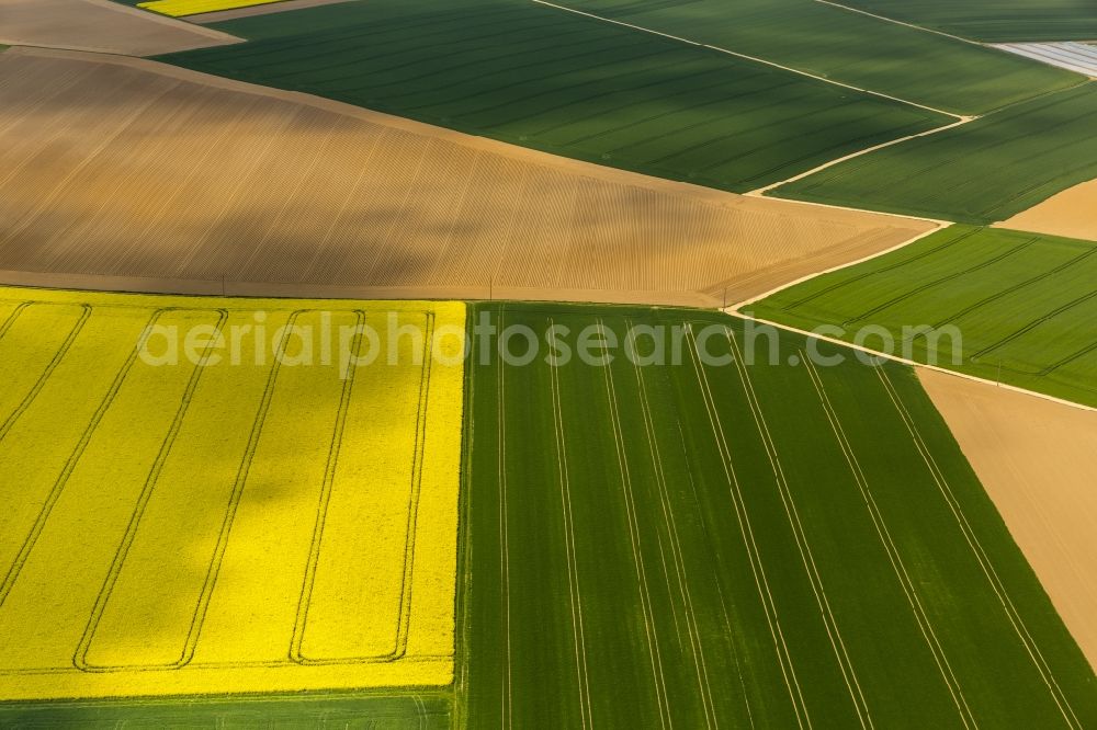 Baesweiler from above - Agricultural field - at Baesweiler structures in North Rhine-Westphalia