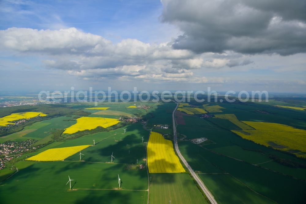 Rockhausen from above - View of an agricultural area near Rockhausen in the state Thuringia