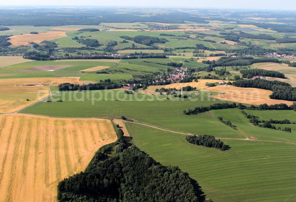 Aerial photograph Saara - View of an agricultural area near Saara in the state Thuringia