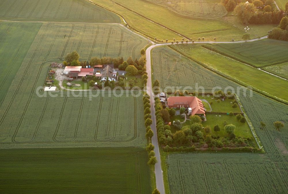 Aerial image Vipperow - Agricultural farms on fields on the B198 road at Vipperow in Mecklenburg - West Pomerania