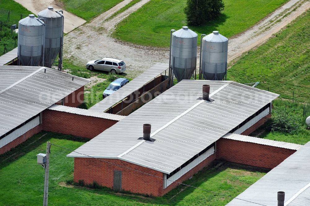 Groß Dratow from above - Animal farm in Groß Dratow in Mecklenburg Western Pomerania