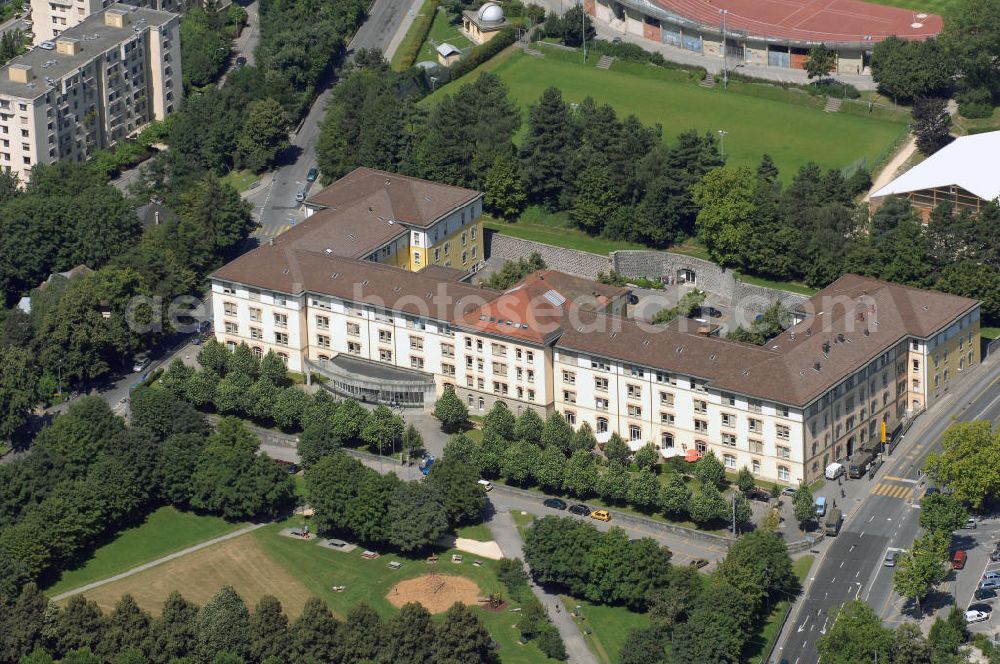 Aerial image Lausanne - Blick auf das Rekrutierungszentrum. Kontakt: Cdmt cen recr Lausanne, BAP, cases postale 226, 1018 Lausanne, Tel. +41 21 641-2200, E-Mail rekz.lau@vtg.admin.ch,