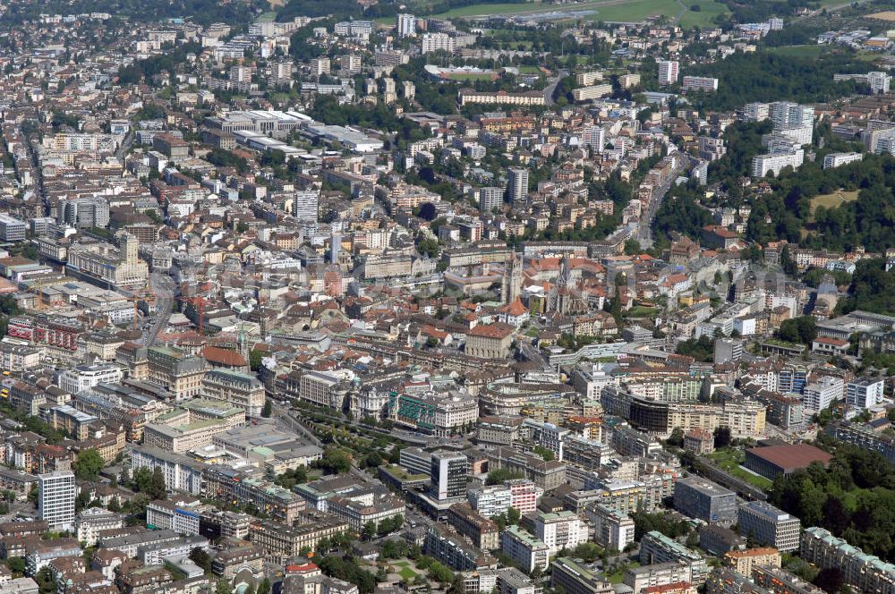 Aerial photograph Lausanne - Blick auf die Stadt Lausanne mit vielen Bauten Kontakt: Service de l'information info cité, Place de la Palud 2, Case postale, 1002 Lausanne, Tel. +41 21 315-2555, Fax +41 21 315-2010, E-Mail info@lausanne.ch,