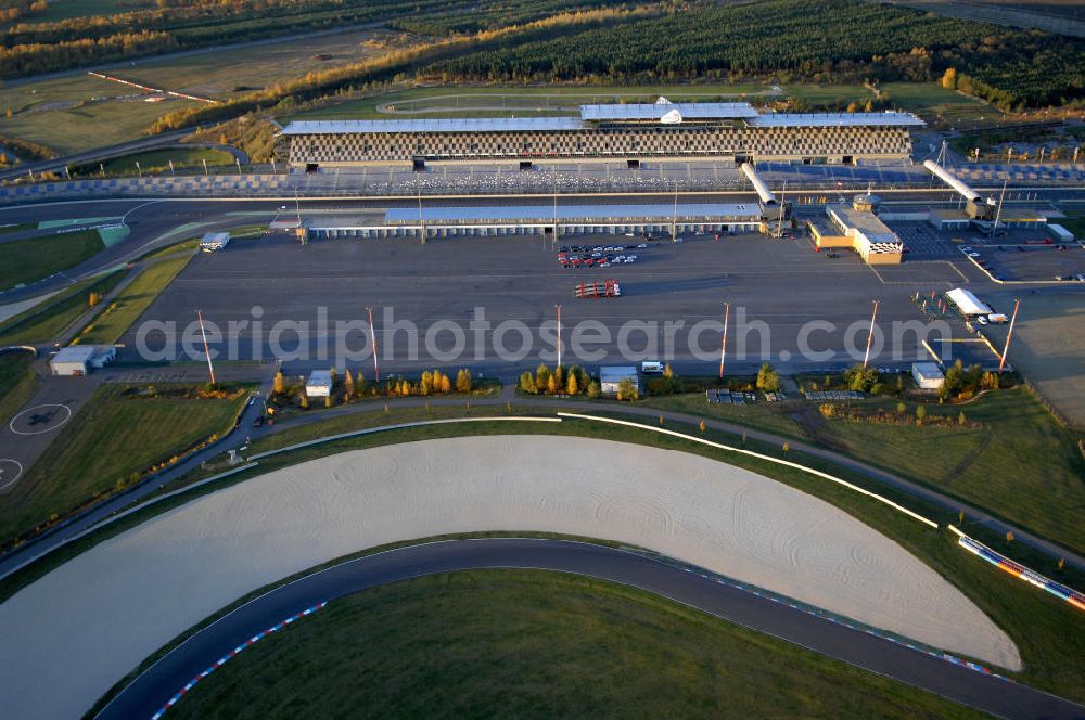 Aerial image Klettwitz - Blick auf die Tribüne am Lausitzring / EuroSpeedway Lausitz. Kontakt: EuroSpeedway Verwaltungs GmbH,