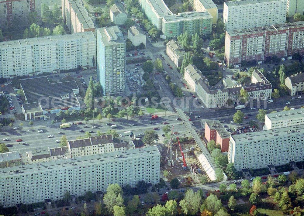 Aerial image Berlin - Lichtenberg - Lückenbau an der Frankfurter Allee in Berlin - Lichtenberg.