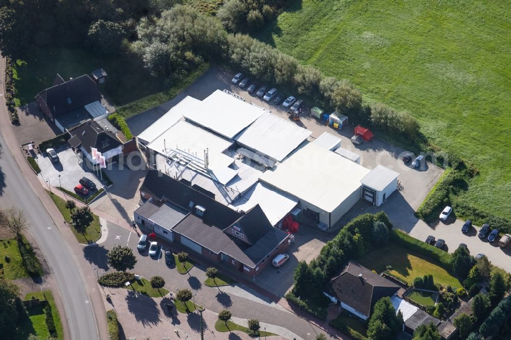 Aerial image Eggebek - Buildings and production halls on the food manufacturer's premises Hoppe Fleischwaren GmbH on Klinkenberg in Eggebek in the state Schleswig-Holstein, Germany