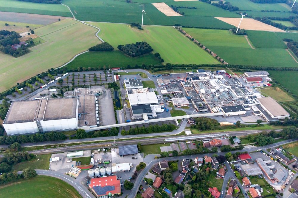 Aerial image Reken - Buildings and production halls on the food manufacturer's premises IGLO GmbH in Reken in the state North Rhine-Westphalia, Germany